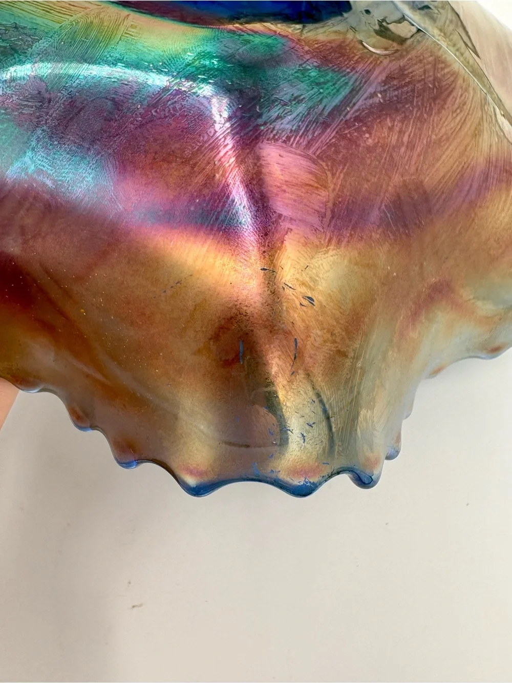 🐉 ANTIQUE FENTON Cobalt Carnival Glass Dragon & Lotus Bowl Iridescent Vintage